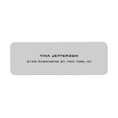 Lichtgrijs Modern Uniek Speciaal Persoonlijk Etiket (Voorkant)