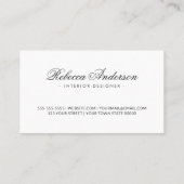 Lichtgrijs romantisch script visitekaartje (Achterkant)