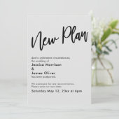 Lichtgrijs Uitgesteld Bruiloft Nieuw Plan Update K Kaart (Staand voorkant)