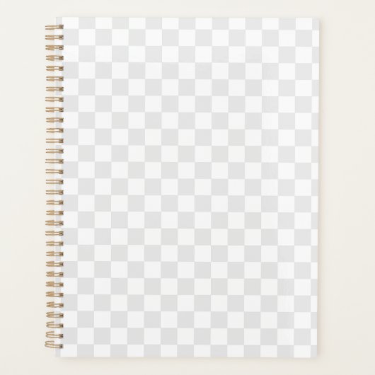 Lichtgrijs Wit Geruit Dambord Planner (Voorkant)