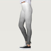Lichtgrijs Wit Gradiënt Geometrie Mesh Patroon Leggings (Links)