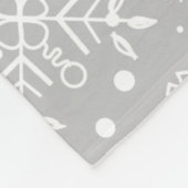 Lichtgrijs & Wit Kerstmis Sneeuwvlokken Fleece Deken (Hoek)