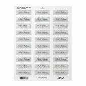 Lichtgrijs woudkalligrafie scriptadres etiket (Full Sheet)