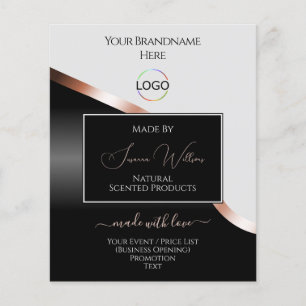 Lichtgrijs Zwart Wavy Roos Gold Decor met Logo Flyer