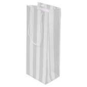 Lichtgrijze en witte snoepjes strepen wijn cadeautas (Voorkant Gekanteld)