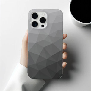 Lichtgrijze geometrische mesh-patroon met verloop iPhone 15 pro max hoesje