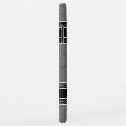 Lichtgrijze geometrische metalen achtergrond Case-Mate iPhone case (Achterkant/rechts)