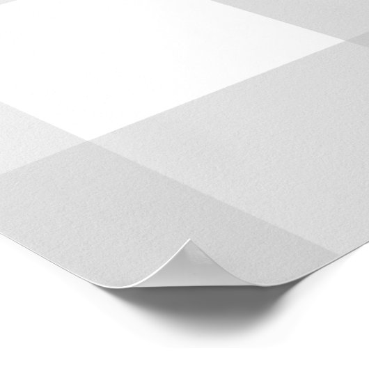Lichtgrijze Gingham Welkomstbord Poster (Hoek)