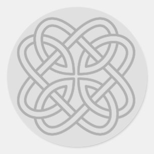 Lichtgrijze Ierse Keltische Love Knot Envelope Sea Ronde Sticker