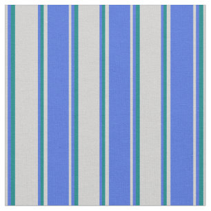 Lichtgrijze, koninklijk blauw en Blauwgroen lijnen Stof