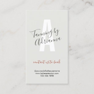 Lichtgrijze makreel Salon Spray Tan Aftercare Visitekaartje