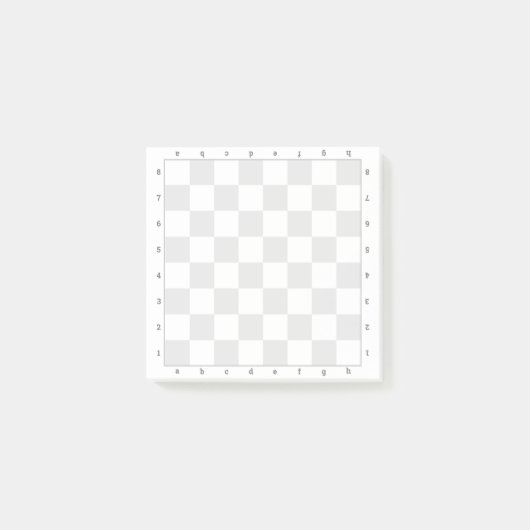 Lichtgrijze schaakbord sjabloon post-it® notes (Voorkant)