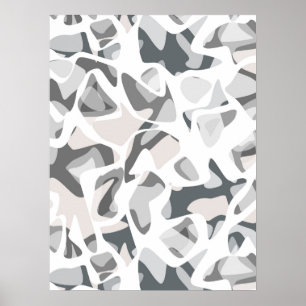 Lichtgrijze stippen Abstract gespikkeld patroon  Poster