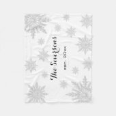 Lichtgrijze wintersneeuwvlokken op wit fleece deken (Voorkant)