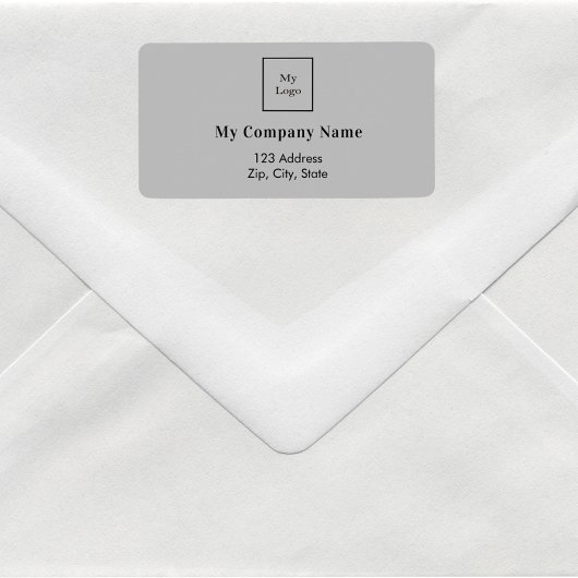 Lichtgrijze zakelijke logo retouradres etiket