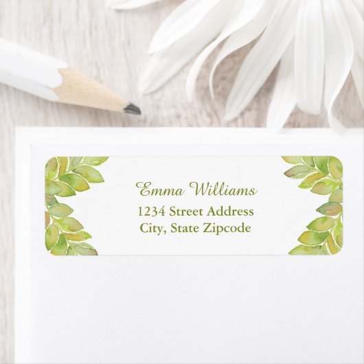 Lichtgroen blad Natuur adreslabel Etiket (Insitu)
