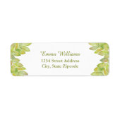 Lichtgroen blad Natuur adreslabel Etiket (Voorkant)