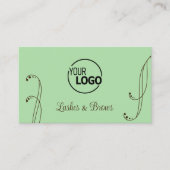 Lichtgroen Bruin Chique met Logo en Foto Visitekaartje (Voorkant)