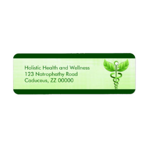Lichtgroen Caduceus alternatief geneeskunde pictog Etiket