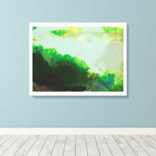 lichtgroen canvas afdruk (Insitu (Houten vloer))