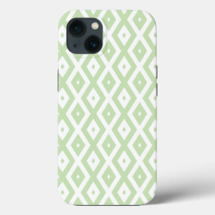 Lichtgroen en wit diamant patroon Case-Mate iPh iPhone 13 Hoesje
