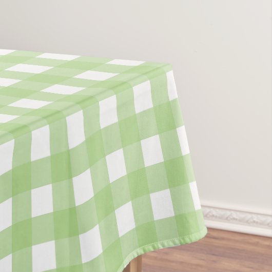 Lichtgroen Pastel Gingham Controleer patroon Tafelkleed (Voorbeeld)