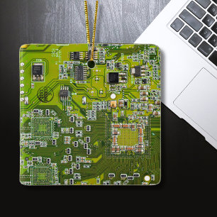 Lichtgroen PCB-printplaatontwerp voor IT-professio Keramisch Ornament