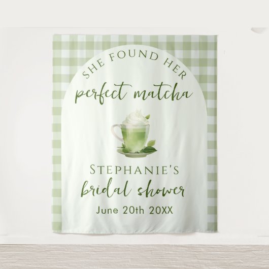Lichtgroen Perfect Matcha Vrijgezellenfeest Achter Wandkleed (Voorkant)