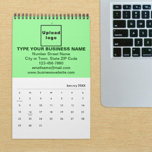 Lichtgroen zakelijk merk op kalender