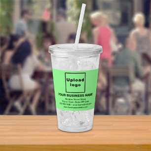 Lichtgroene bedrijfsmerk op acryl tumbler drinkbeker
