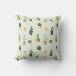 Lichtgroene cactus Succulent Plant Pattern Pillow Kussen