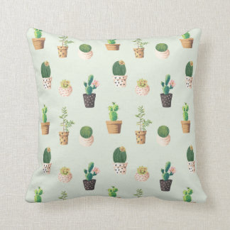 Lichtgroene cactus Succulent Plant Pattern Pillow Kussen