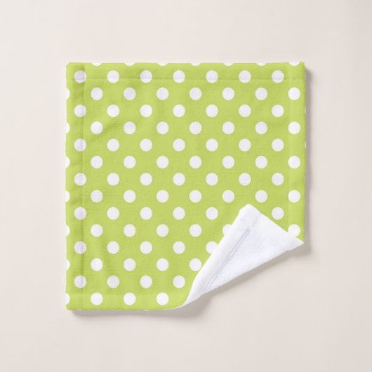 Lichtgroene Chartreuse & Witte Stippen Stip Bad Handdoek (Wasdoekje)