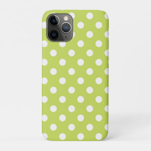 Lichtgroene Chartreuse & Witte Stippen Stip iPhone 11 Pro Hoesje