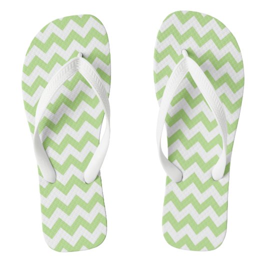 Lichtgroene Chevron gemêleerde Flip Flops (Voetbed)