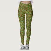 Lichtgroene en bruine glittertextuur leggings (Voorkant)