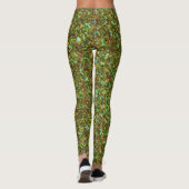 Lichtgroene en bruine glittertextuur leggings (Achterkant)