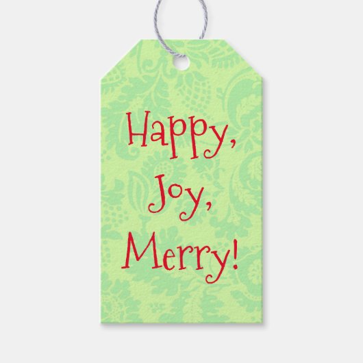 Lichtgroene en Rode Cute Kerstcadeaubijsluiter Cadeaulabel (Voorkant)