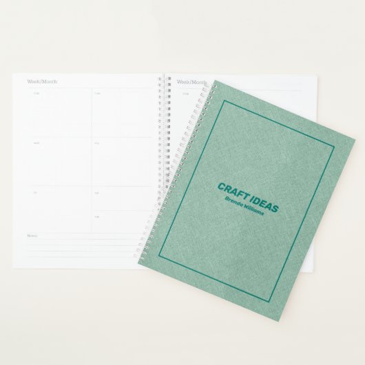 Lichtgroene faux linnen textuur planner (Display)