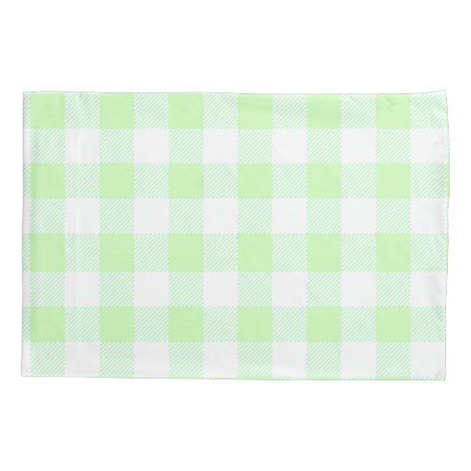 lichtgroene gingham check kussensloop (Achterkant)