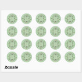 Lichtgroene glitters Eucalyptus Ronde Sticker (Vel)