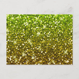 Lichtgroene goudglitters briefkaart