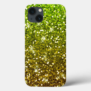 Lichtgroene goudglitters iPhone 13 hoesje