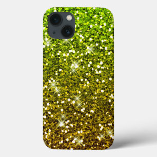 Lichtgroene goudglitters iPhone 13 hoesje