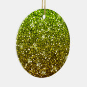 Lichtgroene goudglitters keramisch ornament (Rechts)