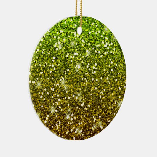 Lichtgroene goudglitters keramisch ornament (Rechts)