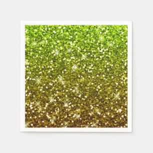 Lichtgroene goudglitters servetten
