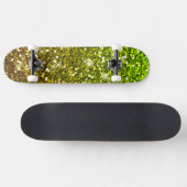 Lichtgroene goudglitters skateboard (Horizontaal)