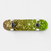 Lichtgroene goudglitters skateboard (Horizontaal)