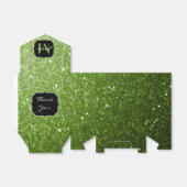 Lichtgroene groene glitter sparkles Monogram Bedankdoosjes (Uitgevouwen)